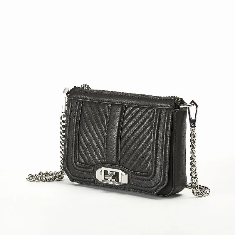 Black Metallic Chain Shoulder Bag