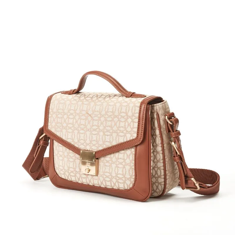 Brown Classic Lock Crossbody Bag