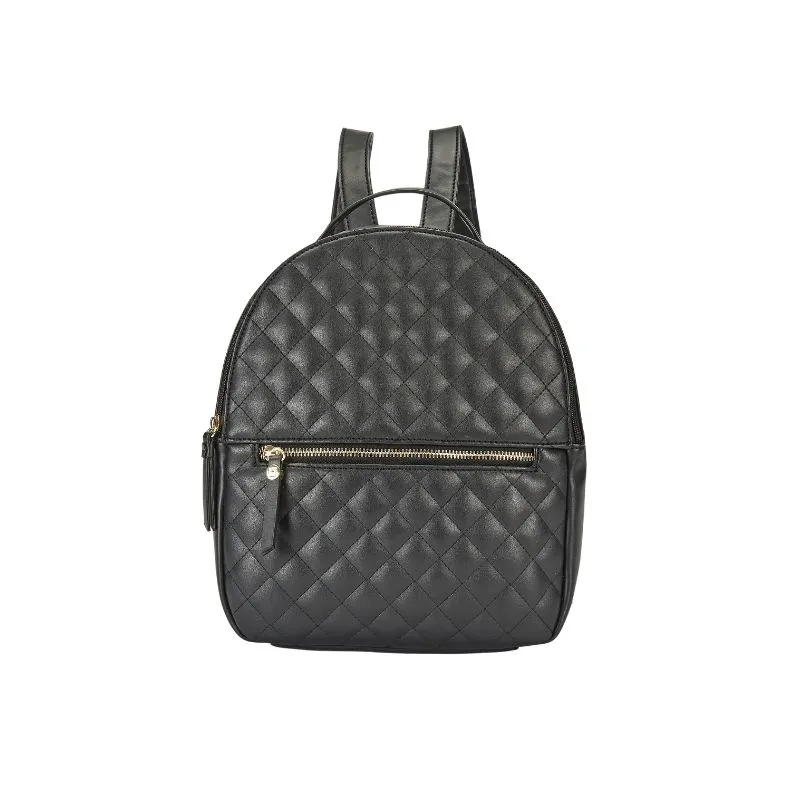 Dark Brown Leather Backpack with Large Compartments for Women