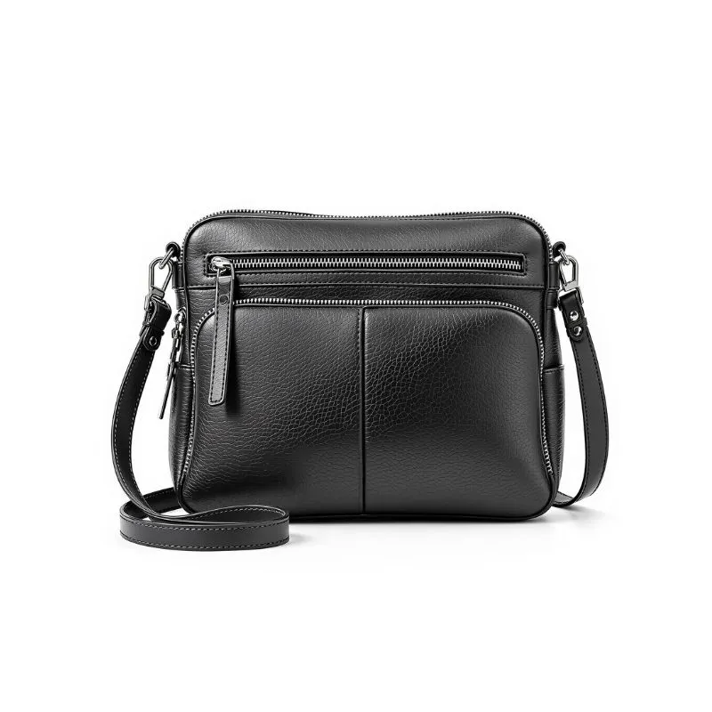Elegant Black Leather Crossbody Bag for Everyday Use