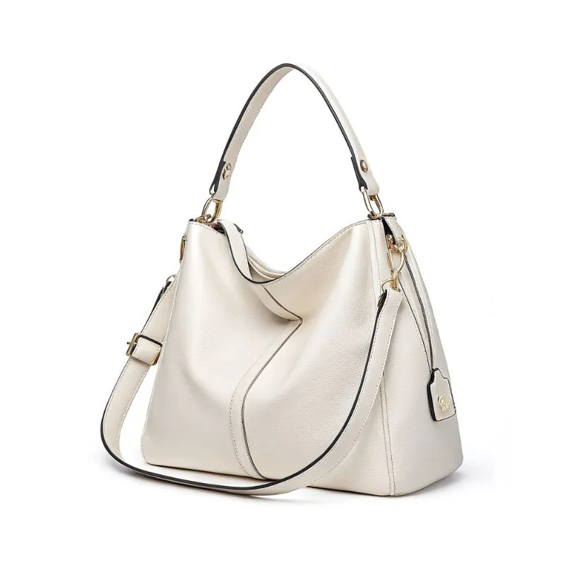 Elegant Ivory Slouchy Shoulder Bag