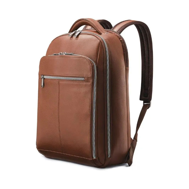 Professional Brown Leather Backpack for Office and Travel