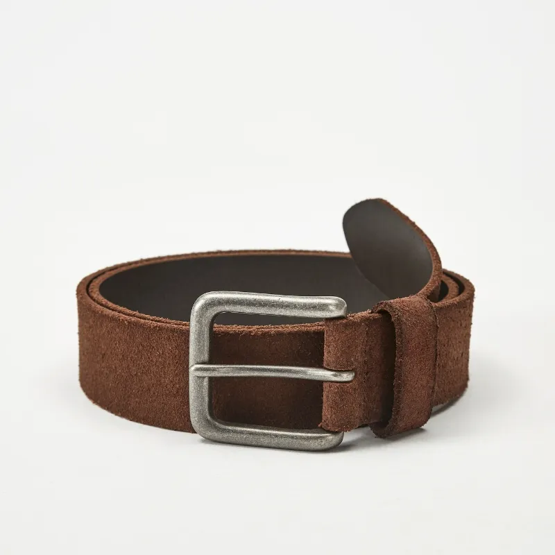 Suede Genuine Leather Belt with Square Buckle