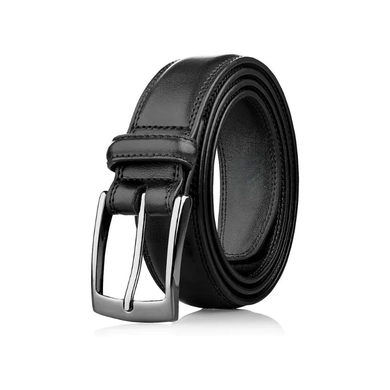 Black Formal Men’s Leather Belt For Office Style