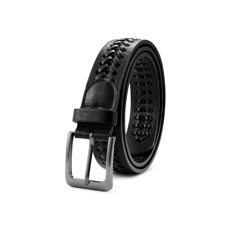 Black Formal Men’s Leather Belt For Office Style