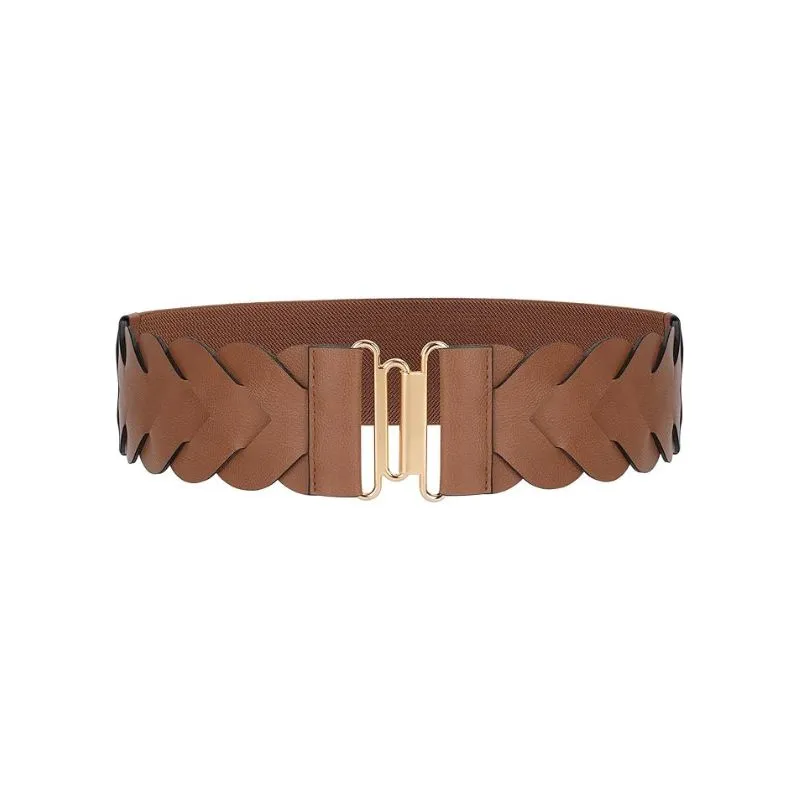 Braided Leather Belt With Gold Buckle Closure