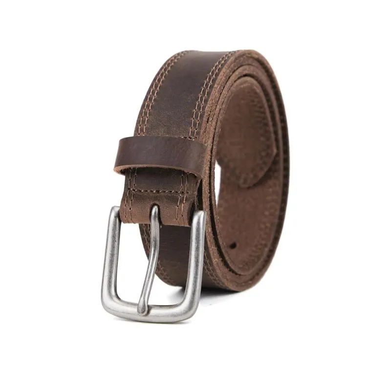 Brown Full-Grain Men’s Leather Belt For Casual Wear