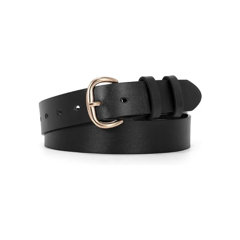 Casual Black PU Leather Belt For Daily Wear