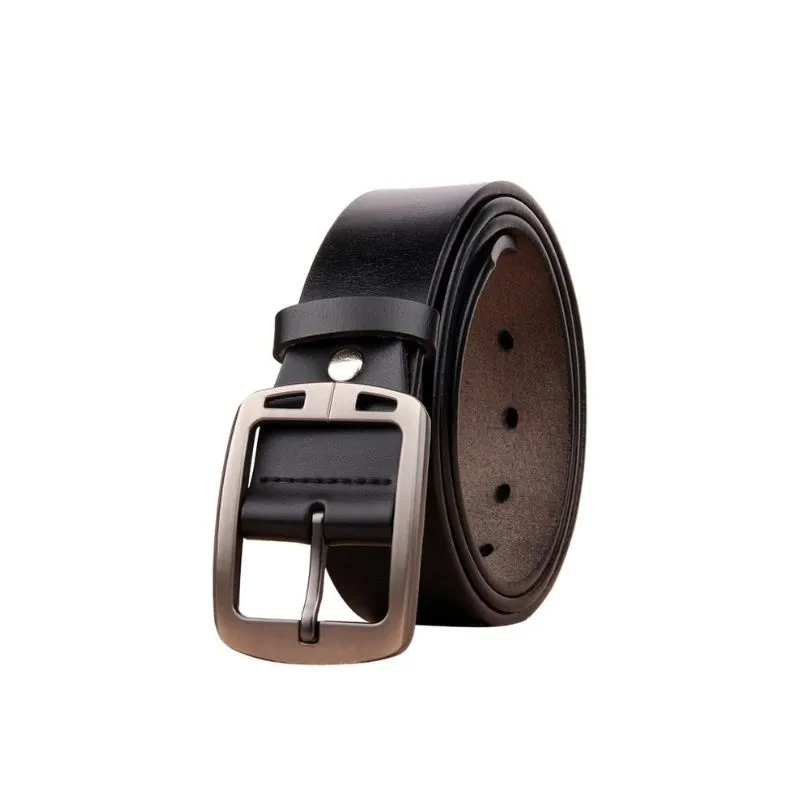Classic Black PU Leather Belt For Formal Wear