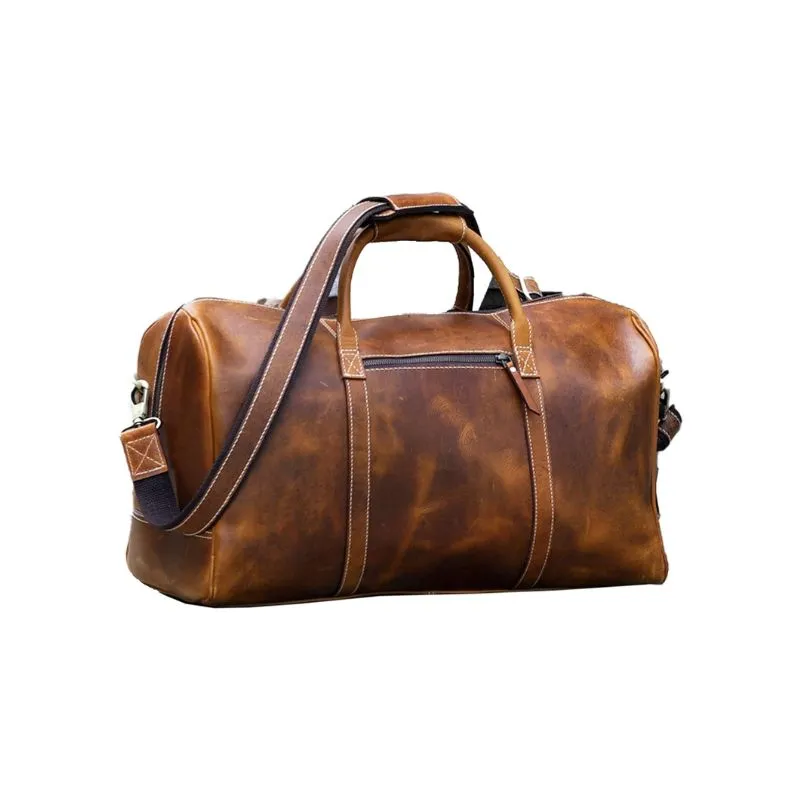 Classic Genuine Leather Duffle Bag For Gym Use