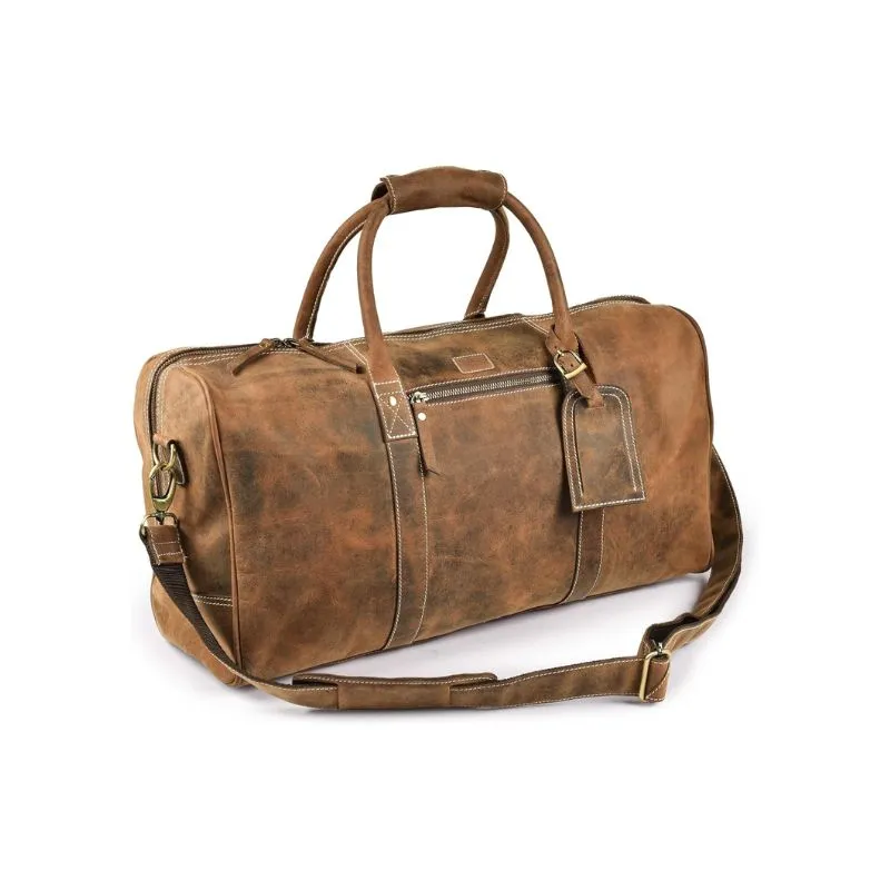Classic Genuine Leather Duffle Bag For Professionals