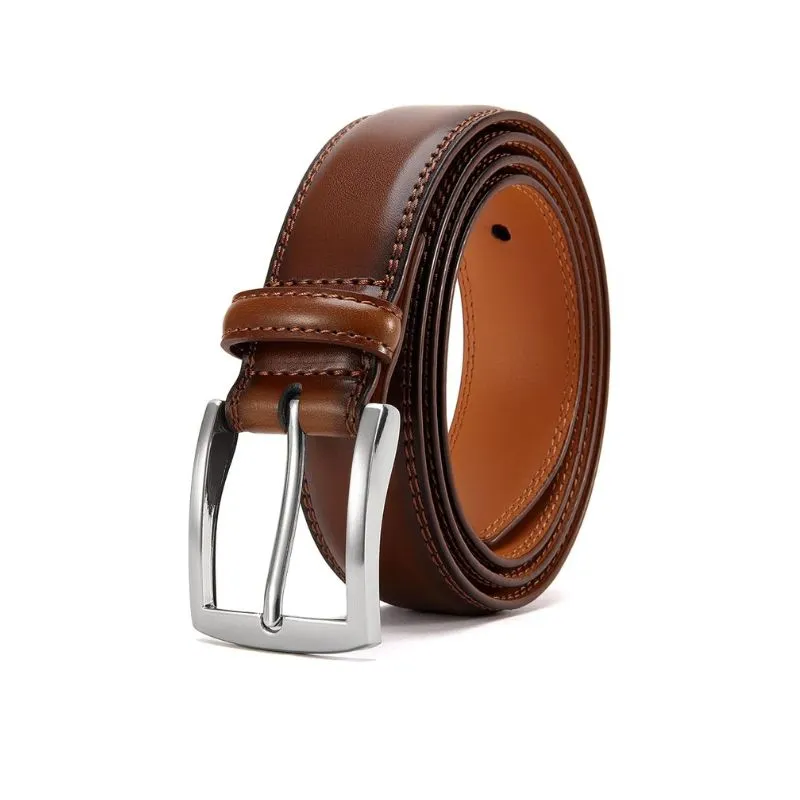 Classic Genuine Men’s Leather Belt In Rich Brown