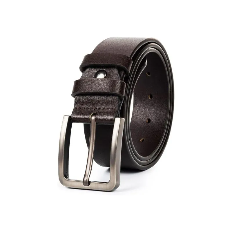 Dark Brown Men’s Leather Belt For Denim Styling