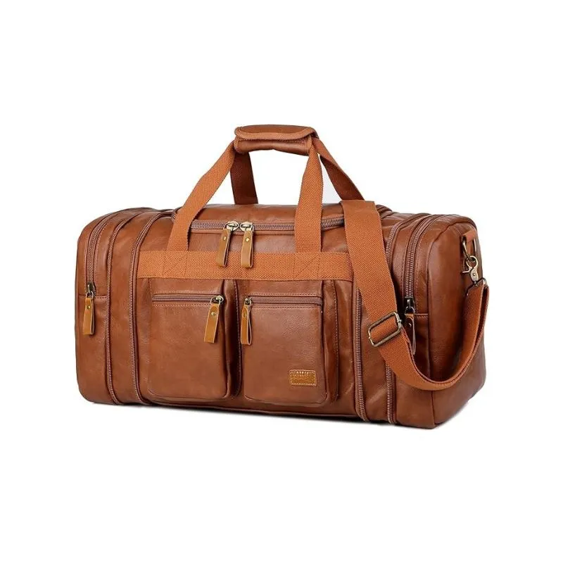 Light Genuine Leather Duffle Bag For Sports Gear