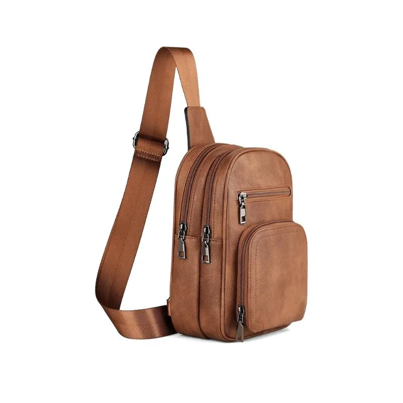 Multi-Pocket Leather Cosmetic Bag For Outdoor Activities
