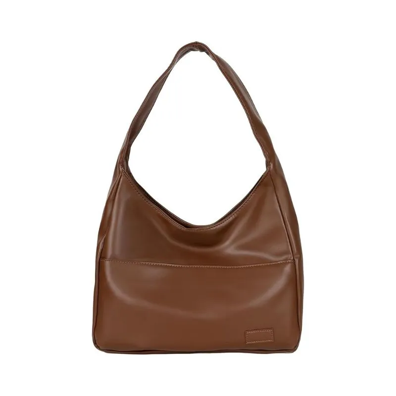 Sleek Brown Leather Shoulder Bag For Women
