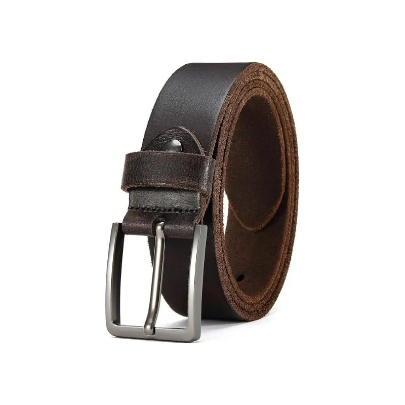 Top-Grain Dark Brown Men’s Leather Belt For Everyday