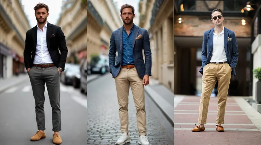 Men Leather Belt for Office-Ready Blazer and Chinos