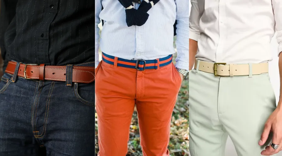 Side-by-Side Comparison Leather vs. Fabric vs. Synthetic Belts