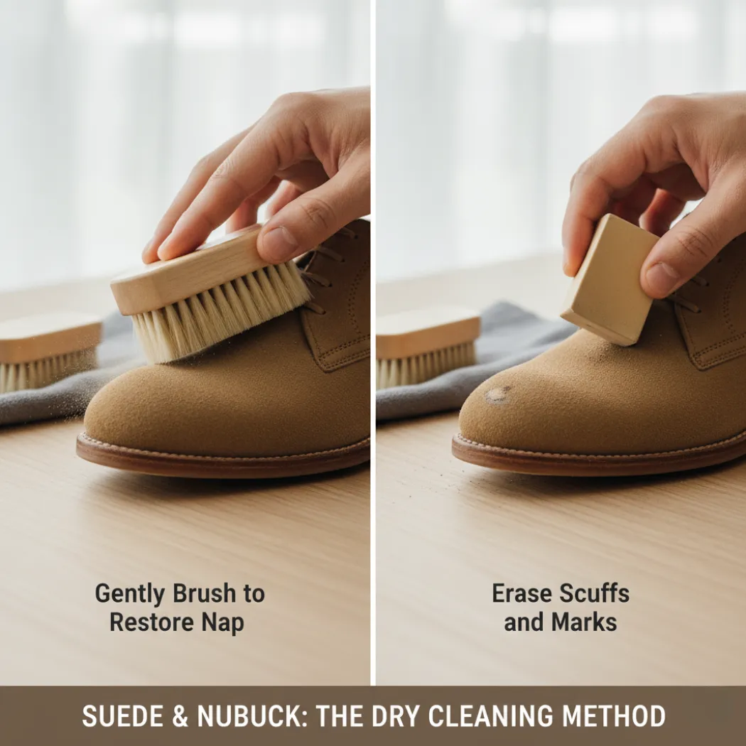 a special note on suede and nubuck (the dry method)