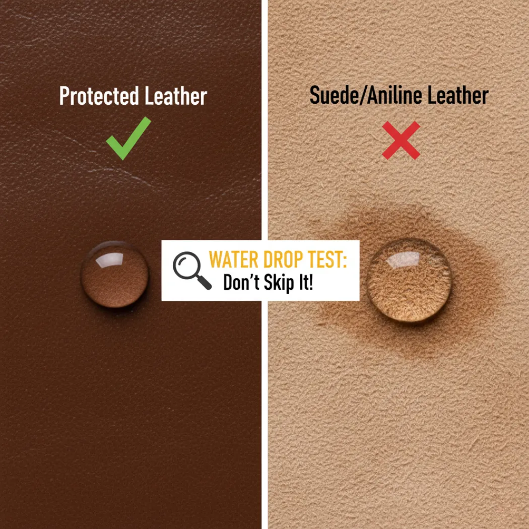 identifying your leather type (protected vs. suedeaniline)