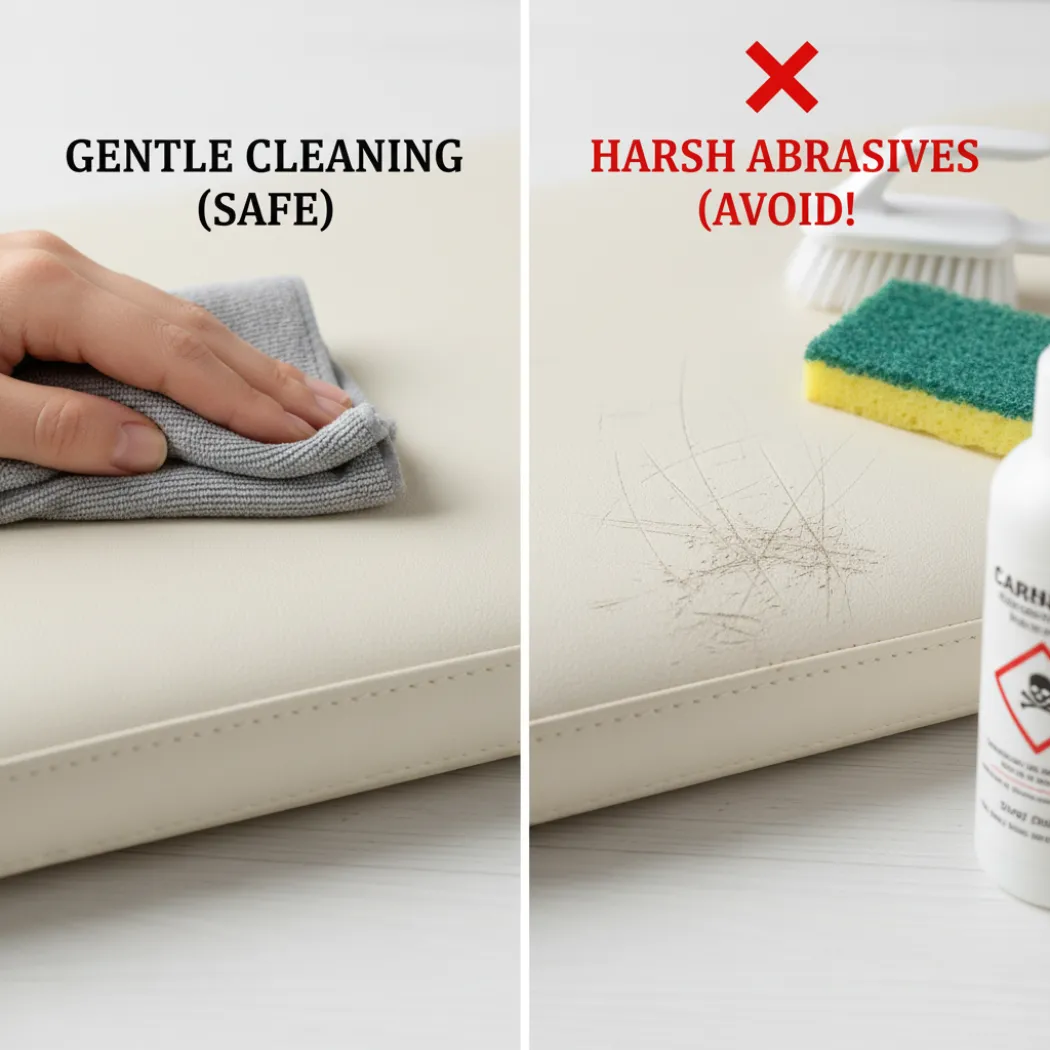 what products and methods should you never use on faux leather