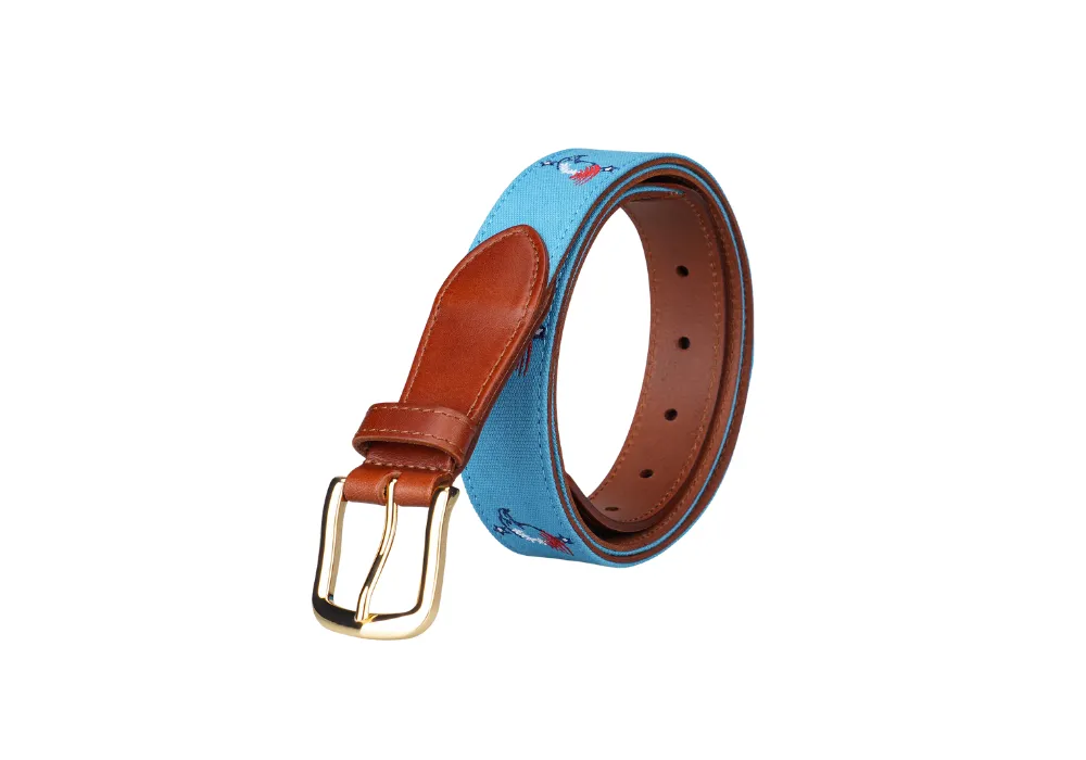 embroidery logo leather belt