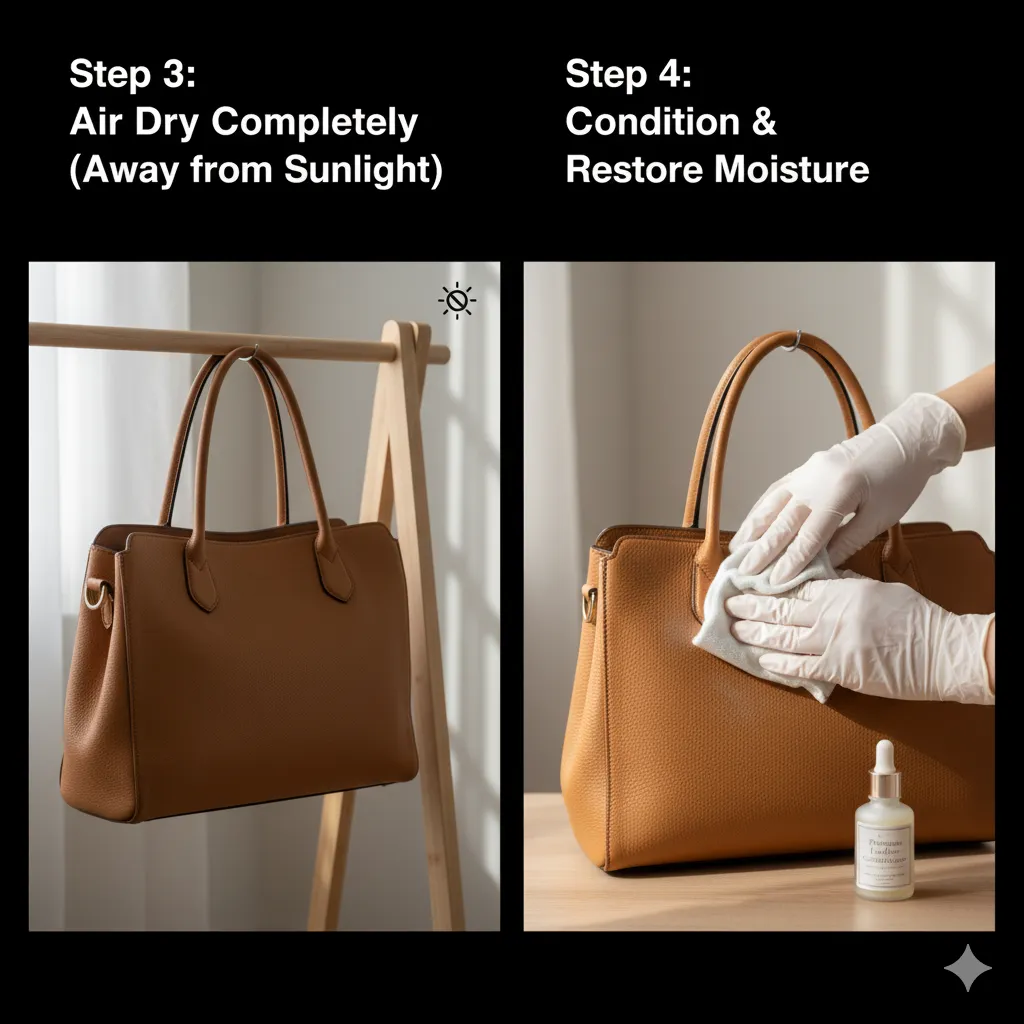 how do you clean mold from protected leather（step3 4）