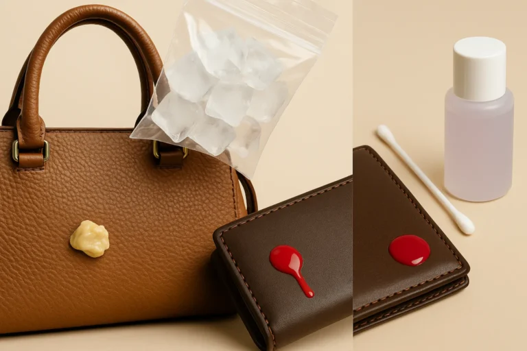 how to remove gum and nail polish from leather
