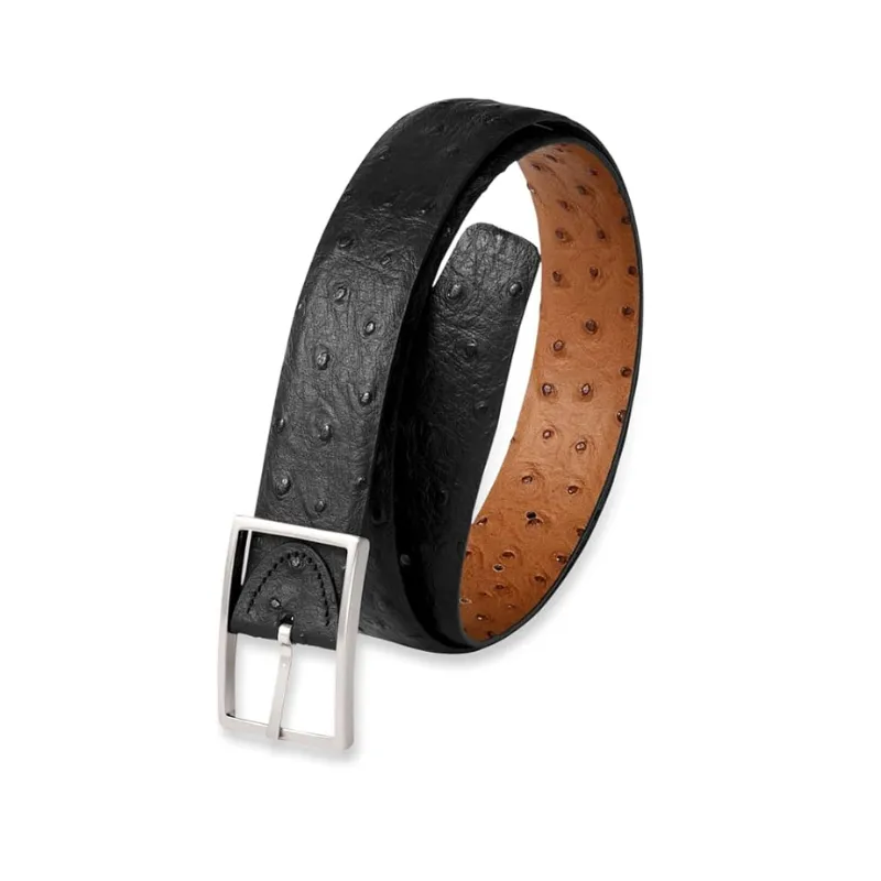 ostrich embossed leather for making belt